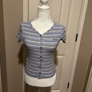 Levi's Blue and White Striped Button-Down Shirt